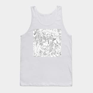 Hand-drawn pencil vgetable nature pattern on white Tank Top